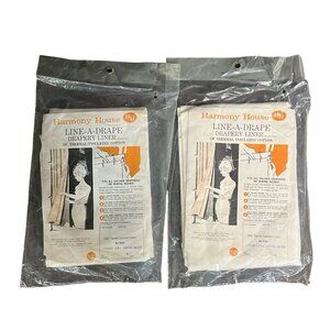 Vintage Harmony House Cotton Drapery Curtain‎ Liner White 63" L Set Of 2 NOS